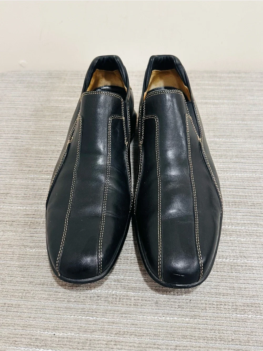 Cole Haan Air Black Bicycle Toe Contrast Stitch Slip On Loafer Mens 9,5 M